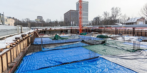 Армирование фундаментной плиты паркинга